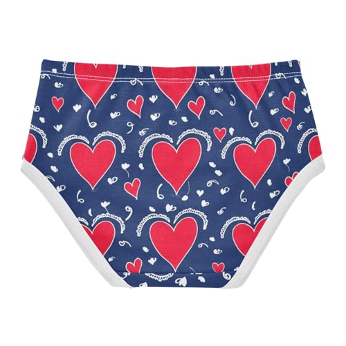 Fancy Toddler Underwear Floral 2t Cotton Panties for Girl Red Heart Blue White Briefs Kids Undies2