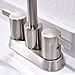 Phiestina Brushed Nickel 4 Inch 2 Handle Centerset Lead-Free Bathroom Sink Faucet, with Copper Pop Up Drain and Water Supply Lines,BF015-1-BN