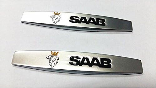 Bzqq 2 pcs Car decoration Accessories Zinc alloy Shuttle shape Emblem Badge Decal Fender Side Sticker Apply To For Saab