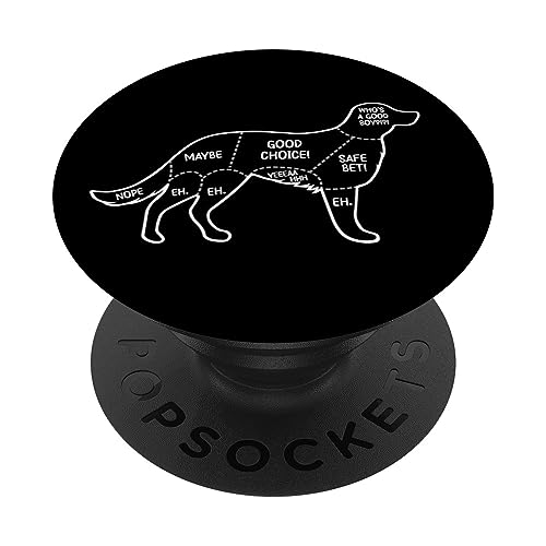 Dog Petting Chart Cute Funny Animal Lover Pet Owner PopSockets Swappable PopGrip, Black