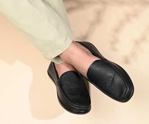 Image of LOUIS STITCH Men's Slip-On Loafers | Ultra Lightweight Slip-On Solid Formal Shoes for Men | Loafers with All-Day Comfort | LSFLPDMPU
