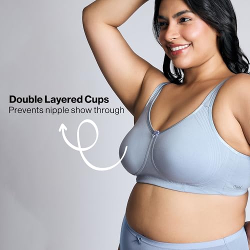 Image of Nykd (NYB169) Cotton Anti Microbial Non Padded & Non Wired Side Support Shaper Bra for Women | Full Coverage Bra with Detailed Contoured Lift & Shape with Wide Straps