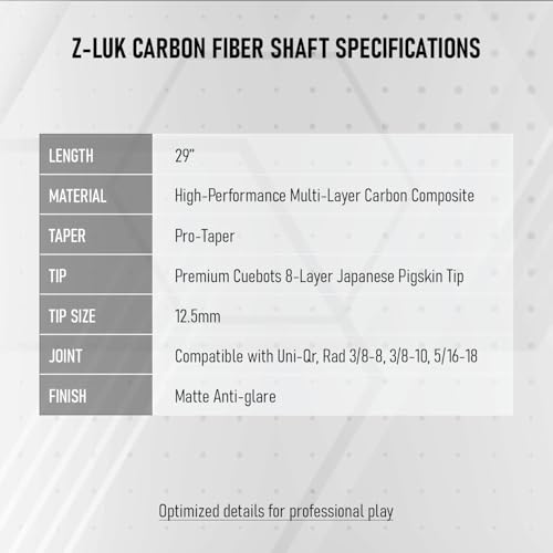Fibre de carbone pour cette queue de billard Z LUK rigide et lisse - 6