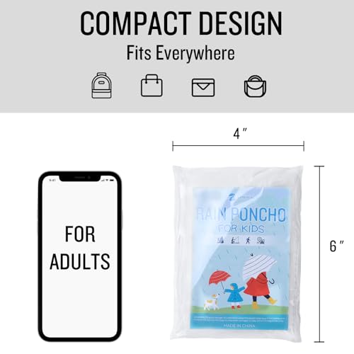 Image of SaphiRose Disposable Rain Ponchos Emergency Clear Poncho