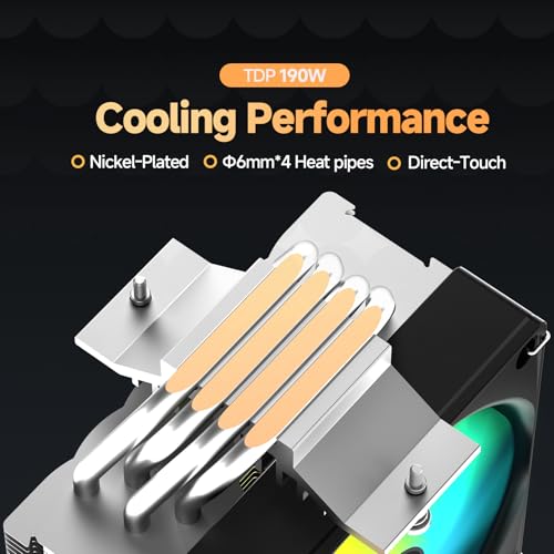 Image of Delta A40 SE BK ARGB CPU Cooler,Unique Top Cover,Direct-Touch Φ6mm*4 Heatpipes,TDP 190W,12V 4PIN-Fixed Brilliance Effect,5V 3PIN-Full ARGB Sync Supported,for Intel LGA 115X /1200 /1700 /1851,AMD AM4 /AM5