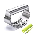 GuDoQi Garlic Press Rocker, Stainless Steel Garlic Chooper, Dishwasher Safe, Ergonomic Handle Garlic...
