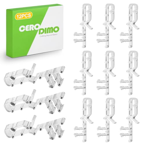 CeroDimo 12pcs 2-1/8 inch Valance Clips for Blinds, Hidden Channel Valance Clips, Clear Plastic...