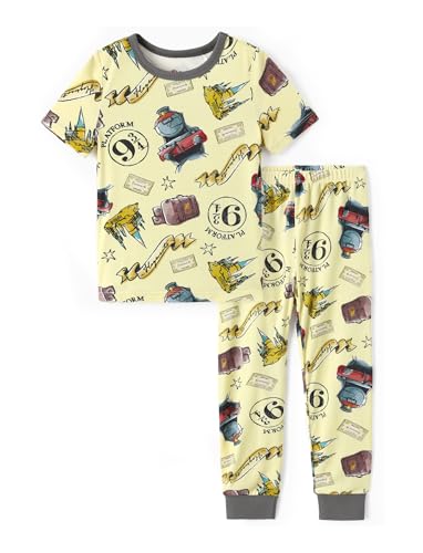 Harry Potter Pajamas with Bamboo Viscose Hogwarts Castle Classic Boys/Girls Short Sleeve Shirt and...