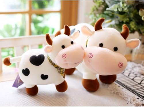 Image of CHIRKUT 30cm Cow Soft (White Colour) Stuffed Plush Toy Animal for Kids Baby Girls BoyCute Hugging Toy for Boys & Girls | Washable & Safe | Birthday Gift for 1-6 Year Old (new Cow)