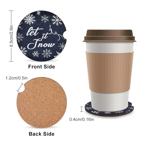 4PCS Posavasos para Auto Let It Snow Universal 6.5 cm miniatura 2