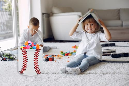Image of ESSME Kids Basket for Baseball Decor, Boys Baskets, Easter Gifts for Girls and Boys, Easter Basket Empty (Baseball)