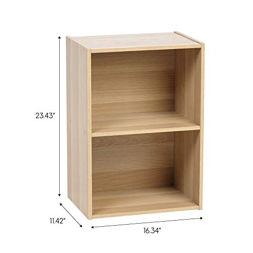 Iris Usa Small Spaces Wood, Bookshelf Storage Shelf, Bookcase, 2-Tier, Light Brown #TOP1