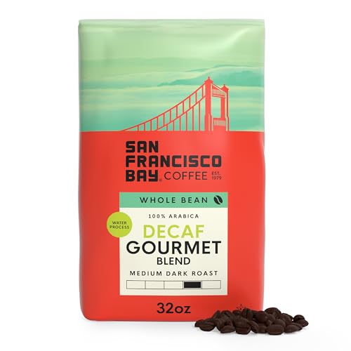 San Francisco Bay Coffee - Decaf Medium-Dark Roast Whole Bean Coffee - Decaf Gourmet Blend (2 lb bag) - Swiss Water Processed
