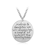 MagicW Gift for Mom Mom and Daughter We Will Always be Family Tree Pendant Necklace Love Mom Charm Necklace from Daughter