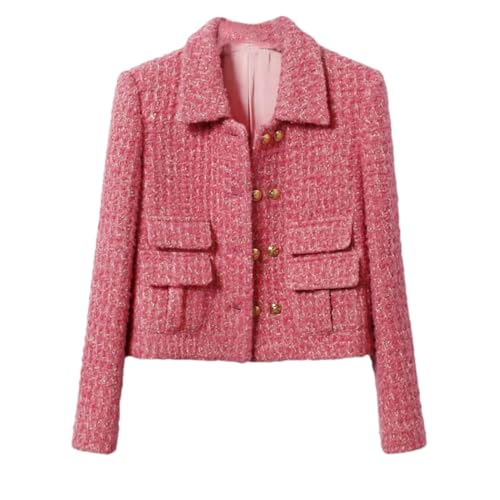 Amazon.com: BoShiNuo Red tweed jacket autumn/winter women's