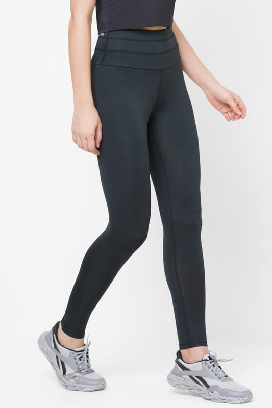 Image of Women JUST-Dry SNUG FIT HIGH Waist 7 /8 Pencil Grey Tights