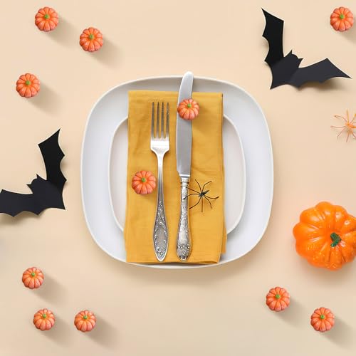 Image of JUNEBRUSHS 50 Pcs Mini Pumpkins Fake Pumpkins Artificial Pumpkins Thanksgiving Ornaments for Vase Filler DIY Crafts Fall Halloween Party Supplies Home Table Decorations