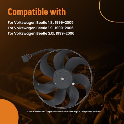 Image of maXpeedingrods 345 MM Radiator Cooling Fan Driver Side for Volkswagen Beetle 1999-2006, 6QD959455 1C0959455 6N0959455L