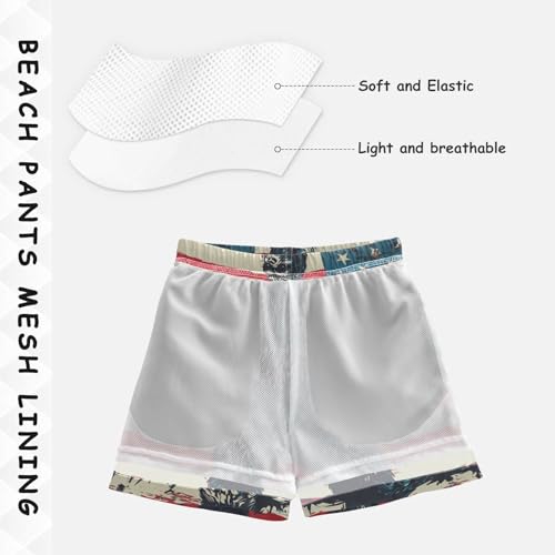 Boys Beach Board Shorts Monster Wild America Swim Trunk Teen Swimwear4