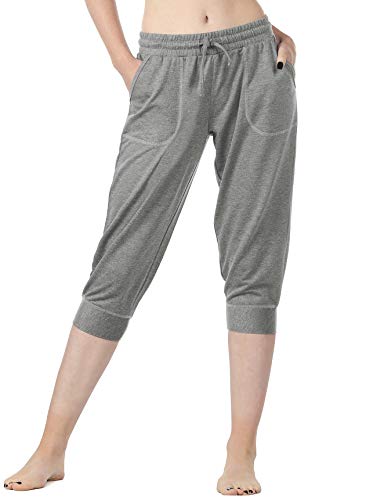 Pantalon de jogging capri icyzone fluide et respirant avec poches