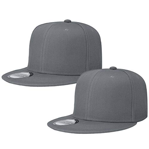Image of Classic Snapback Hat Cap Hip Hop Style Flat Bill Blank Solid Color Adjustable Size