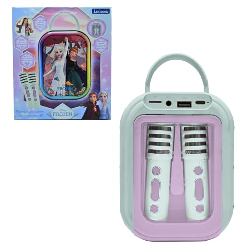 Machine Karaoké Bluetooth Frozen Lexibook avec double micro sans fil rechargeable pour enfant