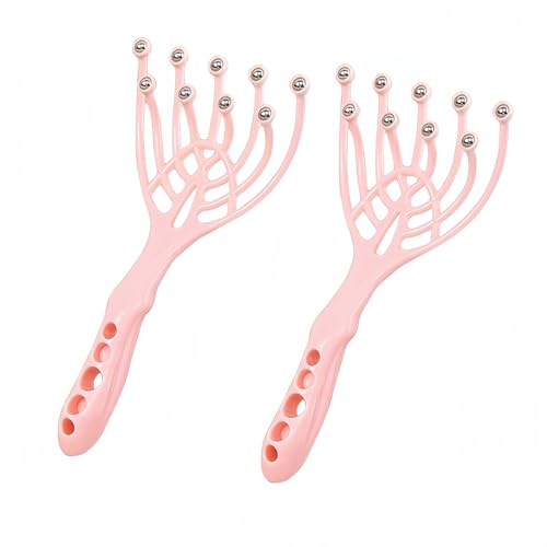 GSHOW 9-Finger Scalp Massager, Handheld Manual Head Scratcher with 360° Rotating Steel Beads, Waterproof Massage Tool for Hair Care, Itch Relief & Relaxation