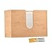 Faderr Dispensador de toallas de papel de bambú para montaje en pared, decoración de baño, encimera, papel de papel, toallas de papel para baño y cocina (color madera)
