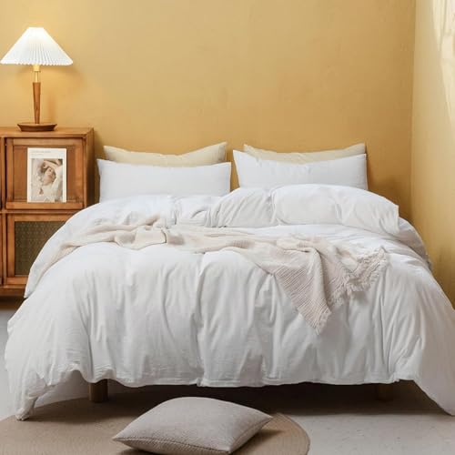 WYFKYMXX Funda nórdica impermeable suave y cómoda, funda nórdica impermeable hipoalergénica, impermeable, funda de edredón (blanco, 260 x 240 cm)