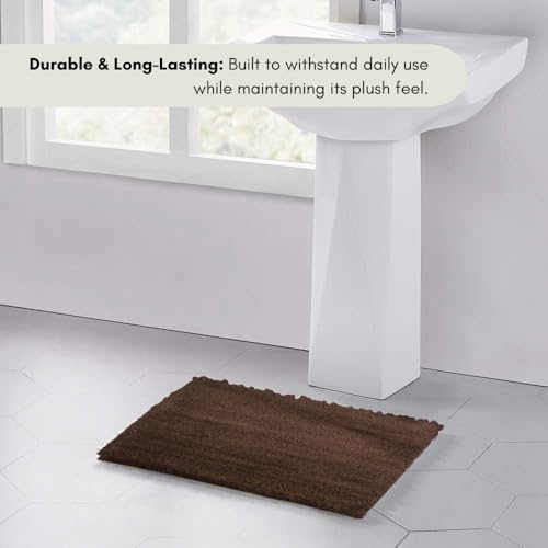 Image of Carpet for Hallway, Kitchen, and Modern InteriorsCarpetCozy Shag Runner for Living Room, Bedroom & Office Decor ETC Size 16x24 Inch, Patten-Solid Coffee
