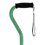 NOVA Designer Walking Cane with Offset Handle, Lightweight Adjustable Walking Stick with Carrying Strap, Green
