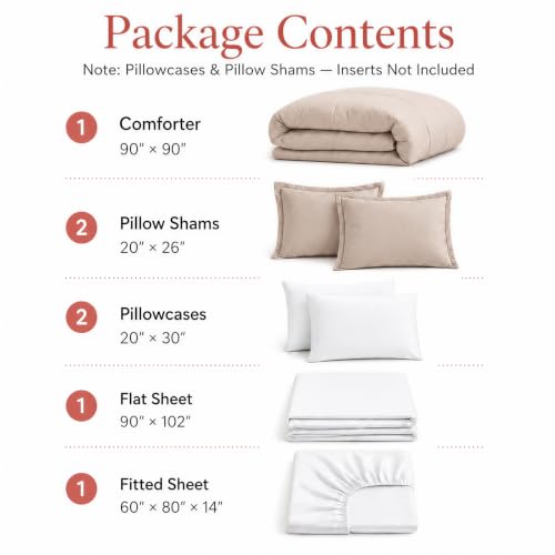 Image of weigelia Queen Comforter Set with Sheets - 7 Pieces Bed in a Bag Queen | All Season, Boho Style, Soft Lightweight Oatmeal Bedding Set with Sheets, Pillow Shams, Pillowcases