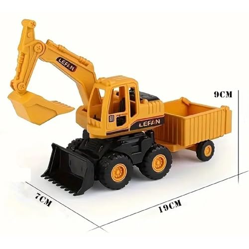Image of Excavator Toy for Kids - 360 Degree Rotating Construction Vehicles for Kids | Fun Pull Back and Go Playset