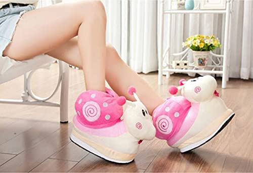 HANDKEI Cute snail animal slippers women's winter warm soft indoor slippers warm slippers fluffy slippers 5 colors2