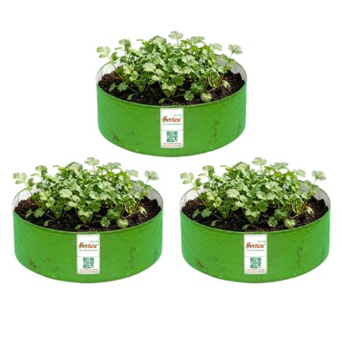 Image of Premium HDPE UV Stabilised Grow Bags 18x6 Inch (Pack of 3) | 260 GSM Heavy Duty Round Planter Bags | Reusable Fabric Pots for Terrace, Balcony & Vegetable Gardening