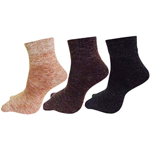 cotson ;lasting wear in every pair Women's Woolen Ankle Length Multicolored Socks (Pack of 3 Pairs) -C-picture-19