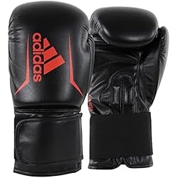 Guantes de boxeo Adidas Speed 50 para adultos, unisex, negro/rojo, 14 oz EU