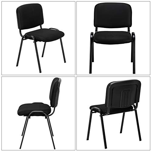 Image of VINGLI Black Mesh Chairs - 10-Pack Stackable Armless Chairs for Office, Church, Conference & Meeting Rooms