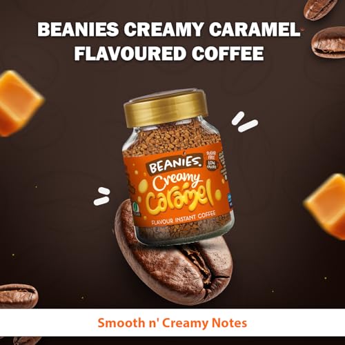 Image of Beanies Creamy Caramel Flavoured Instant Coffee | 50g | Freeze Dried Coffee with Smooth Caramel