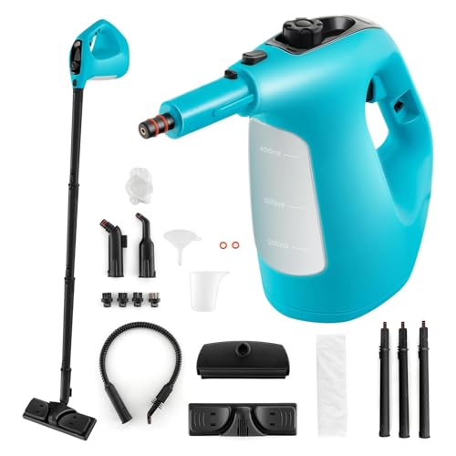 COSTWAY Nettoyeur Vapeur Portatif 1400W avec 14 Accessoires, Balai Vapeur Durée d'Utilisation...