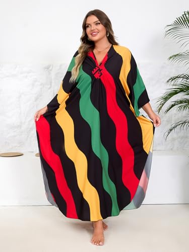 Image of Kaftan Dress for Women - Plus Size Caftan Maxi Beach Dress Moo Moos Loungewear, Swimsuit Cover Up for Beach, Pool or Vacation