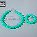 ZMJK Colorful Chunky Beaded Necklace for Women Acrylic Bead Choker Necklaces Fashion Large Round Beads Necklaces for Women Handmade Summer Jewelry (Cyan bracelet + necklace)