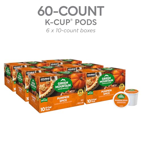 Image of Green Mountain Coffee Roasters Pumpkin Spice, Keurig Single-Serve K-Cup Pods, Light Roast Coffee, 60 Count (6 Packs of 10)