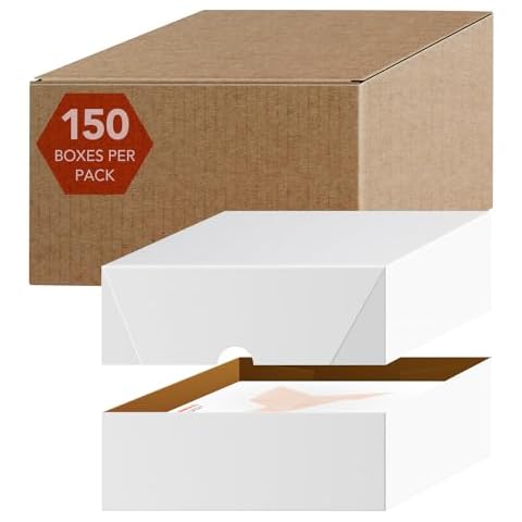 White Letterhead Folding Box - Thick and Sturdy Cardboard Boxes for Documents, Files and Papers Storage Containers Packaging Holder and Organizer - 150 Boxes per Carton - 8 1/2 x 11 x 4 (Double) Cover