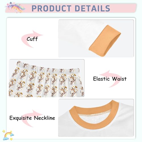 Cartoon Pajamas Set Dog Paly Love Yellow Heart Long Sleeve PJs Cotton Jammies Sleepwear Top and Pants4