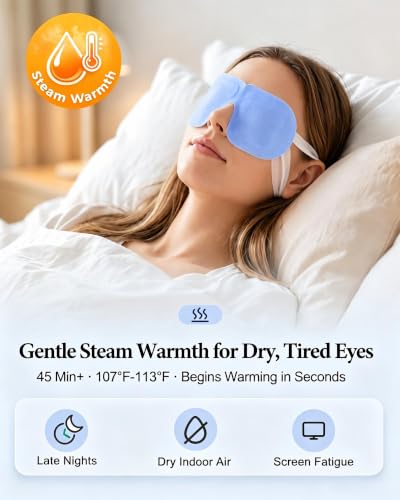 Image of 16 Pack Steam Eye Masks for Dry Eyes, Self-Heating Warm Compress Unscented