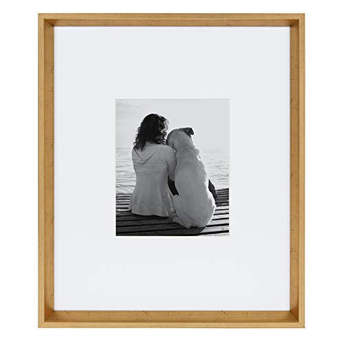 Kate And Laurel Calter Modern Wall Picture Frame Set, Gold 16X20 Matted To 8X10, Pack Of 3 #TOP1