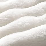 MIULEE Plüsch Kissenbezug 40x40 cm Kissenbezüge Flauschig Kissen Sofakissen Fell Beide Seiten Kurze Wolle Dekokissen Luxus Square Kissenhülle für Sofa für Schlafzimmer Waschbar Deko Weiß 2er Set