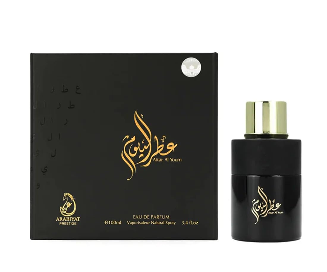 Attar Al Youm Black Eau de Parfum 100ml, Deep Oriental Woody Scent, Luxurious Arabic Long-Lasting Fragrance