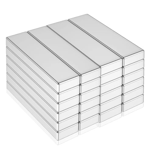 24 Aimants Puissants, 30 x 10 x 3 mm Aimants Rectangulaires, Aimants pour Réfrigérateur, Aimants pour Armoires de Cuisine, Bureau, Tableau Blanc, Tableau...